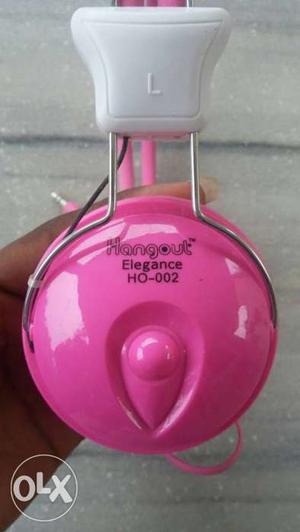 Pink And White Hangout Elegance boom headset new one