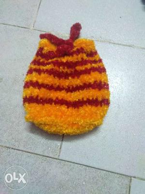 Yellow And Red Drawstring Pouch