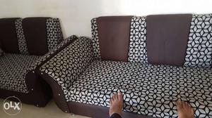 Black And White Fabric Sofa Chair