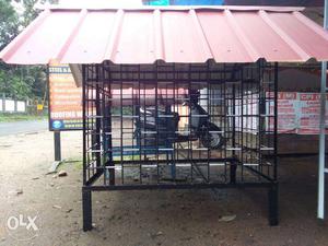 Black And White Metal Pet Cage