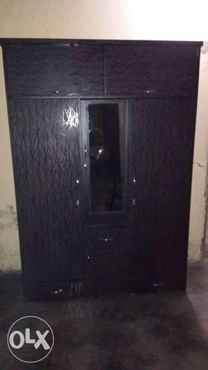 Black Wooden Cabinet With Mirror