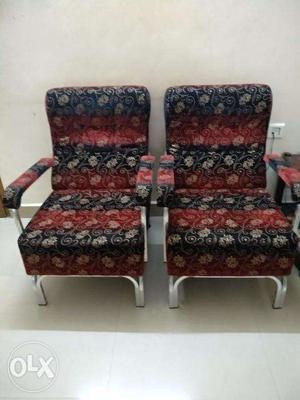 Good condition Sofa set 3+2 seats Metal plus Fabric
