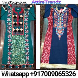Ladies woolen kurtis with heavy embroidery (see all pics)