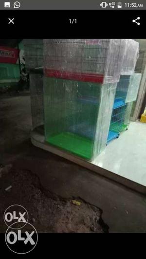  bird cage with 4feeding cups and be