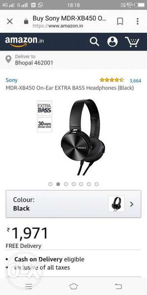 Sony MDR XB450 headphone only 10 days used call