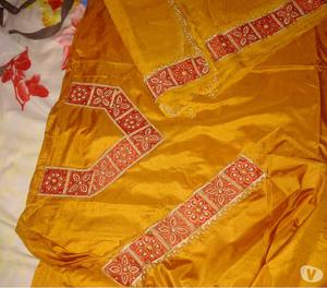 pure silk suit with embroidery on dupatta Patiala