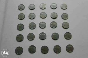 25 paise old rhino coins year  to  nos