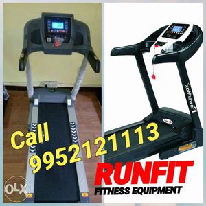 Black And Manual Treadmill In RUNFIT