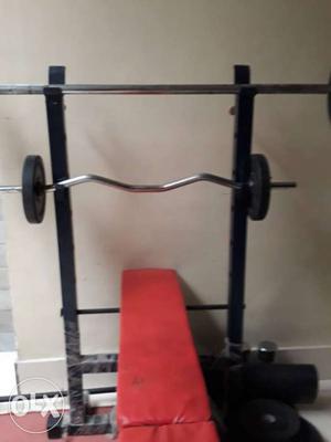 Black And Red Bench Press With Barbell