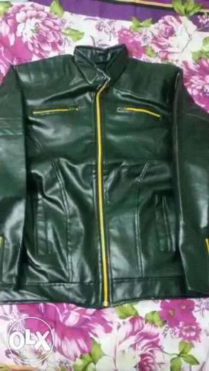 Black Zipped Leather Jacket