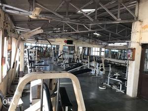 Black-and-white Gym Exercise Equipment Lot