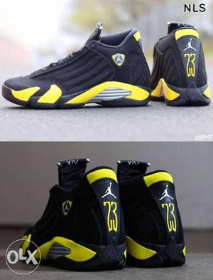 Black-and-yellow Air Jordan 14 Shoes