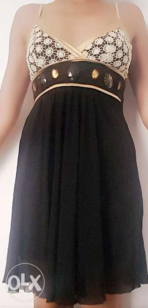 Black party wear one piece dress(wholesale)