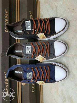 Blue, Grey, And Black Converse Sneakers