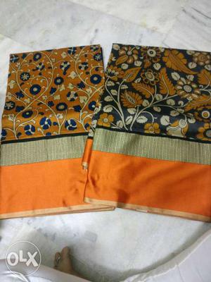 Brown And Orange Floral Print cloth