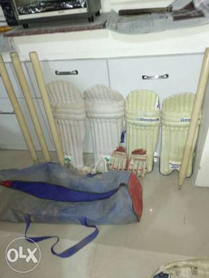 Cricket Kit for sale with 2 big pads, 2 junior