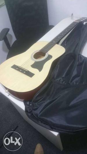 Dreadnought Natural Acoustic Guitar With Bag