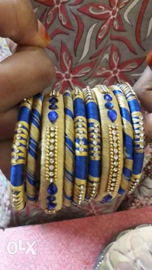Gold And Blue Bracelet