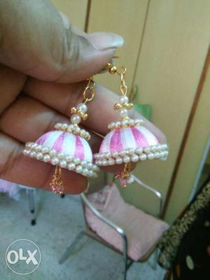Handmade New hanging jhumkas with double color