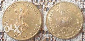 Indian 20 Paise Coins