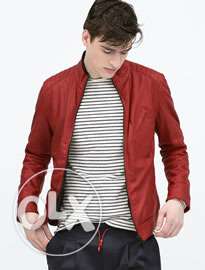 Leather jacket in hevy discount