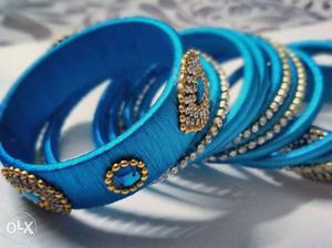 New Beautiful Blue thread bangle set