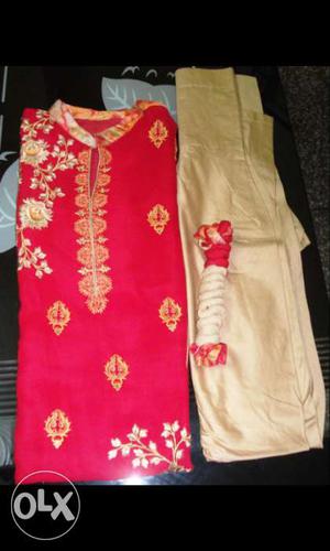 New Red And Cream Colour Suit with dupptta and