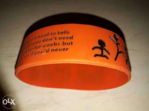 Orange And Black Silicone Friendship Hand Band at Only Rs.