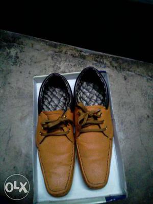 Pair Of Brown Leather Shoes With Box