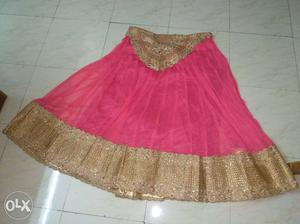 Pink And Brown Sleeveless Dress