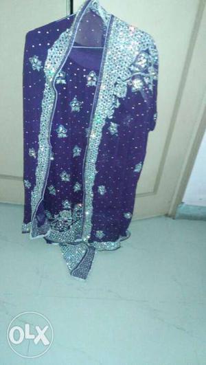 Purple colour suit salwar kameez with dupatta and