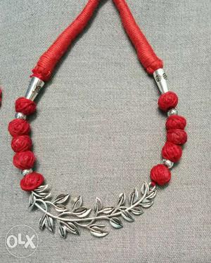 Red And Grey Necklace