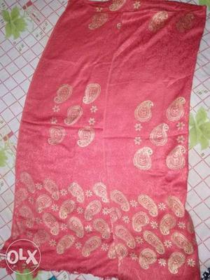 Red And White Paisley Print Textile