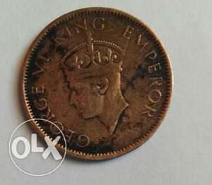 Round Copper-colored British India Coin