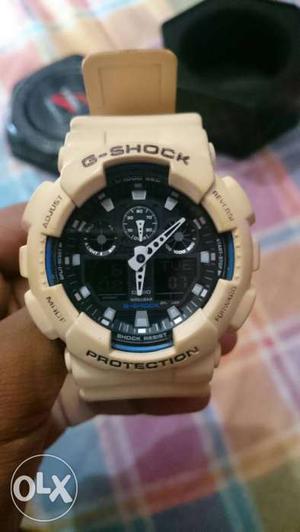 Round White Casio G-Shock Digital Watch