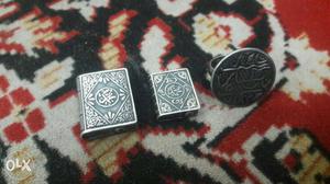 Silver antique ring plus taweez pure silver