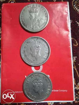 Three George VI King Emperor Coins