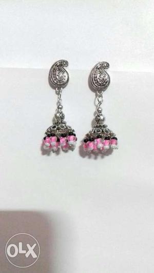 Trending pink jhumka earring