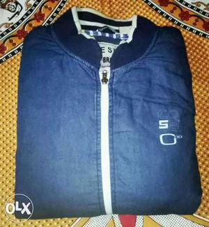 Xxl Blue And White Bomber Jacket