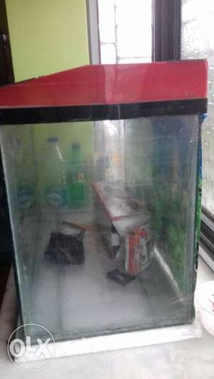 2 ft ×1ft×1.3ft aquarium with pump and white