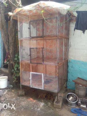 Brown And Gray 3-layer Pet Cage