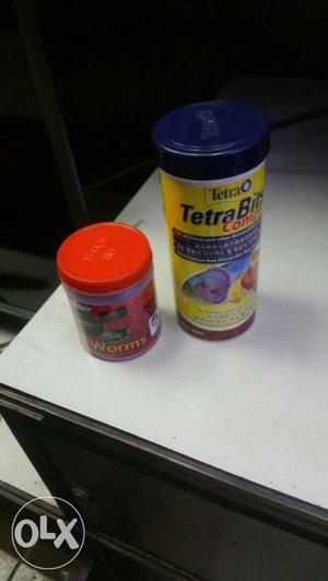 Fish _packed foods. tetra bits 100 g&blood worms