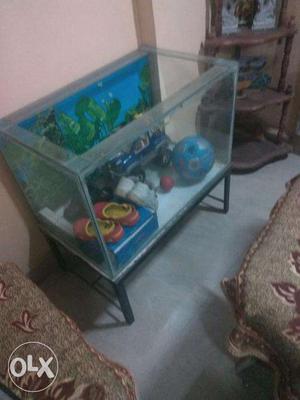 Fish tank with metal stand