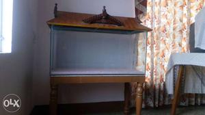 Fish tank with wooden stand.4ft length,1.3feet