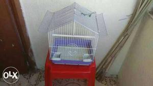 White And Purple Bird Cage