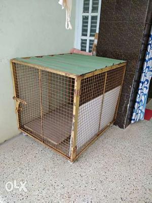 Yellow Steel Dog Cage