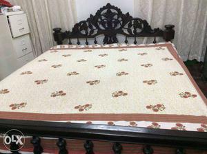 Antique teakwood double bed in good condition (