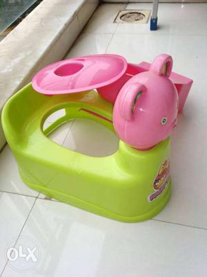 Baby's Pink And Green Potty Seat