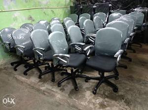 Black And Gray Metal Chairs