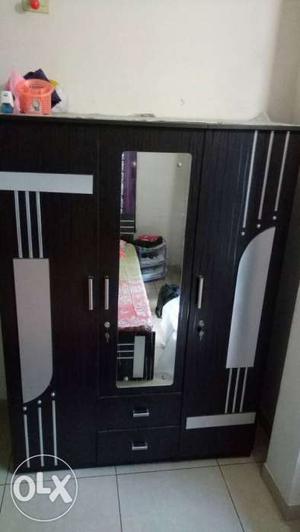 Black Wooden Wardrobe with 2.5 year used (negotiable)